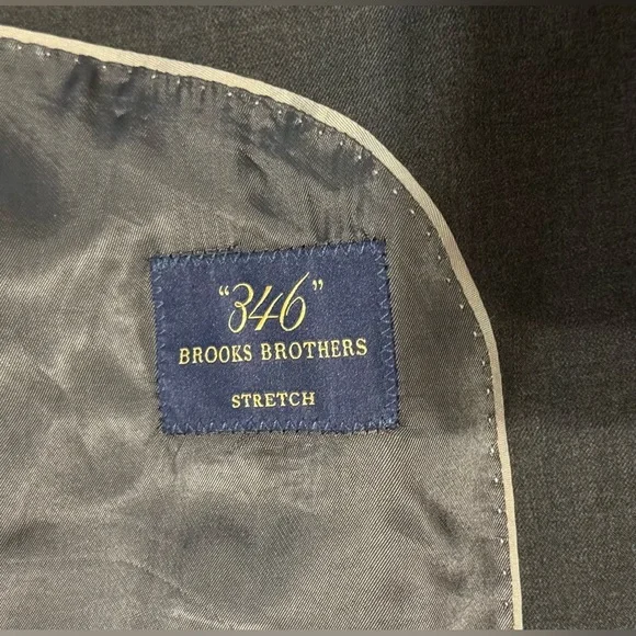 NEW BROOKS BROTHERS 346 Stretch Dark Gray Suit Jacket Size 46R -Retails $648 - Picture 4 of 9